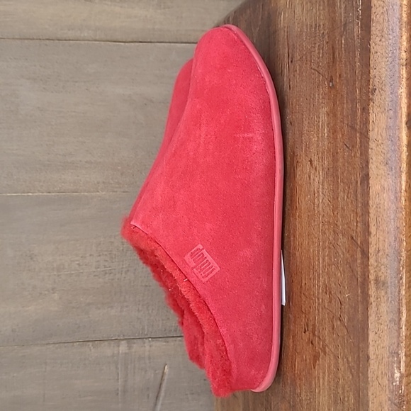 EUC Fitflop Slipper Women's sz 5 Red Chrissie Shearling Slippers - Picture 4 of 10